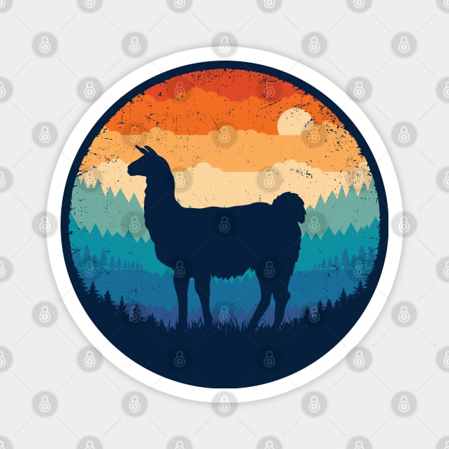 Retro Alpaca Magnet by TigerTom